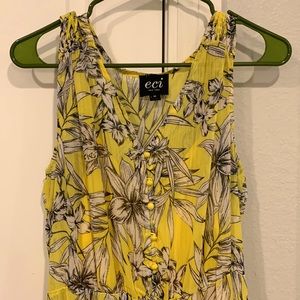 Beautiful maxi dress, size medium. Yellow with black and white flowers.
